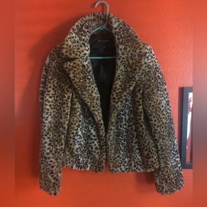 Leopard print winter coat